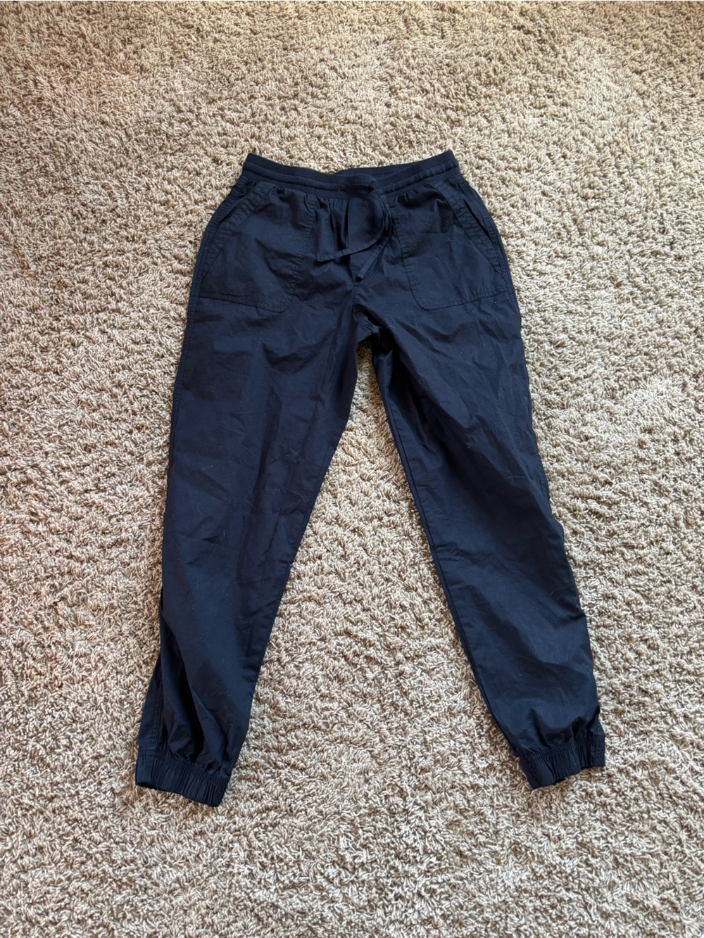 Pact GOTS Black Elastic-Waist Joggers NEW